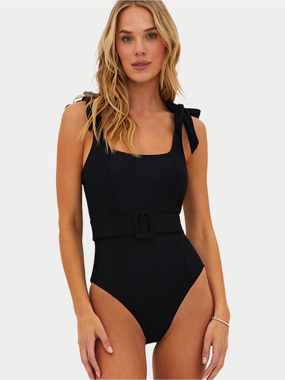 Beach Riot Sydney Black One-Piece Swimsuit with belt NWT